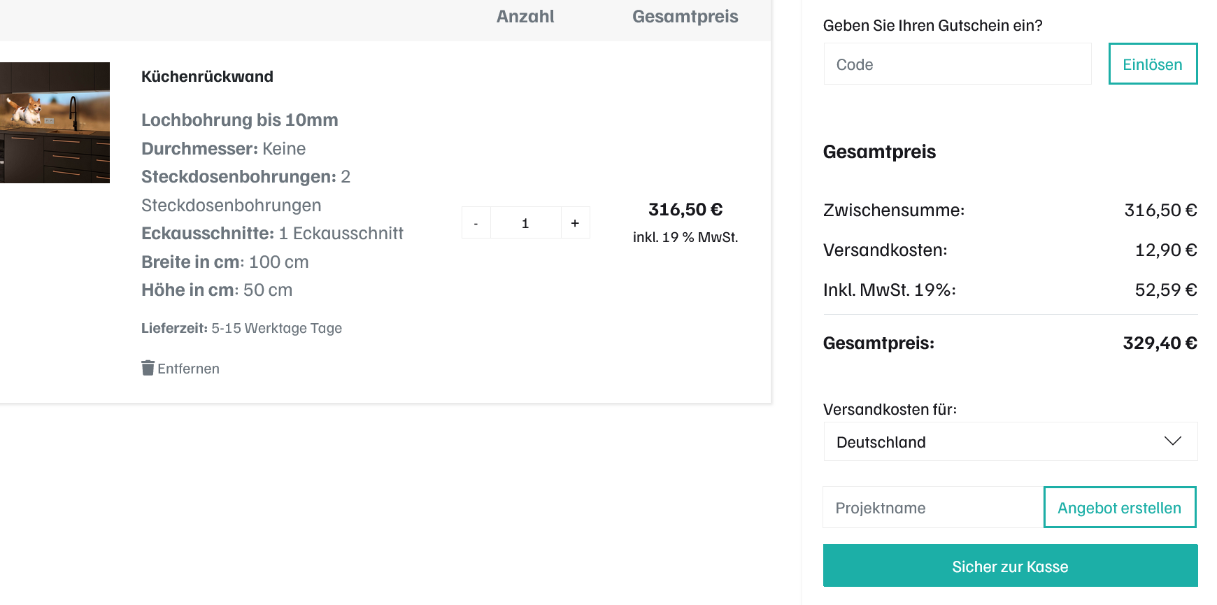 Warenkorb EINFACH